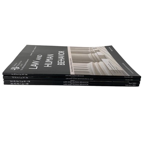 Lot of 4 Issues Law and Human Behavior Journal 2021 American Psychological APA - Picture 2 of 6